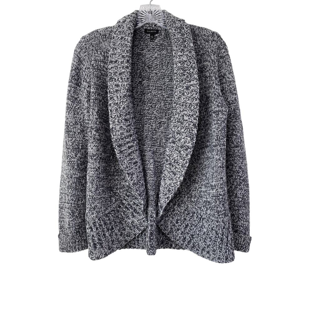 Talbots Women’s Grey Open Front‎ Sweater Cardigan Cozy Size Small Angora Rabbit